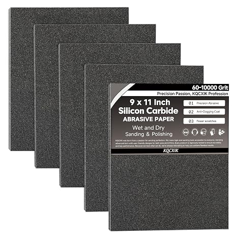 12-Sheet Premium 60 Grit Wet Dry Sandpaper, 9 x 11 Inch