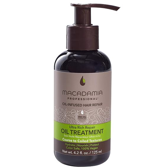 Macadamia Professional Ultra Rich Hair Repair Oil Treatment Intensive Hydrating Hair Oil for Dry, Damaged Hair Care, Frizz Control Shine, Color Safe, Vegan, 4.2 oz