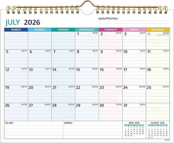 Wall Calendar 2026-2028 Jul 2026 Jun 2028, 2 Year Calendar 2026-2028, 11 x 8.5 In, 2026 Calendar 24 Months, Small Monthly Calendar with Ruled Blocks, Thick Paper, Holidays, To-dos & Notes