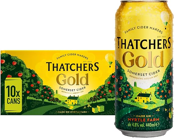 Thatchers Gold Apple Cider, 10 x 440ml Cans