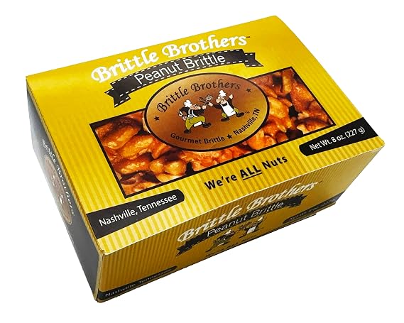 Brittle Brothers Peanut Brittle - 8 oz Gift Box - Gourmet Candy