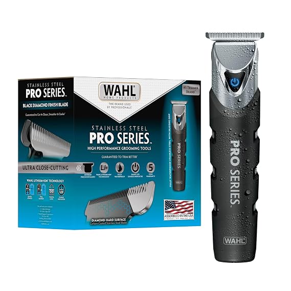 Wahl USA Pro Series Forever BladeTM Stainless Steel Cordless Rechargeable Beard Trimmer for Men with No Slip Grip & USB Charge Model 3026017