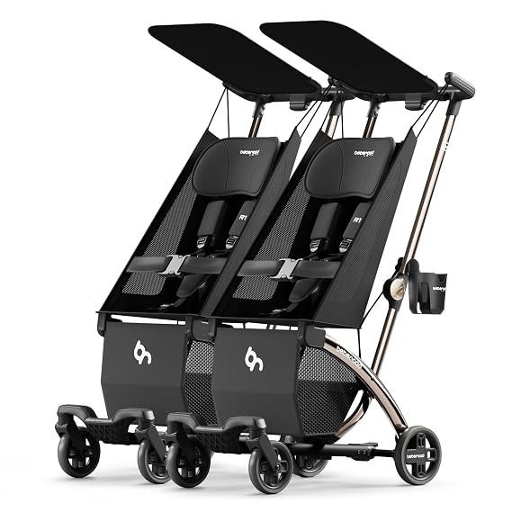 R1 Auto-Fold Double Travel Stroller - Can Turn into Two Single Strollers