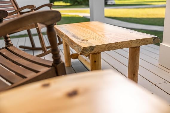 Live Edge Log Coffee Table (Natural Clear) Rustic Furniture Pine & Cedar Rustic Coffee Table