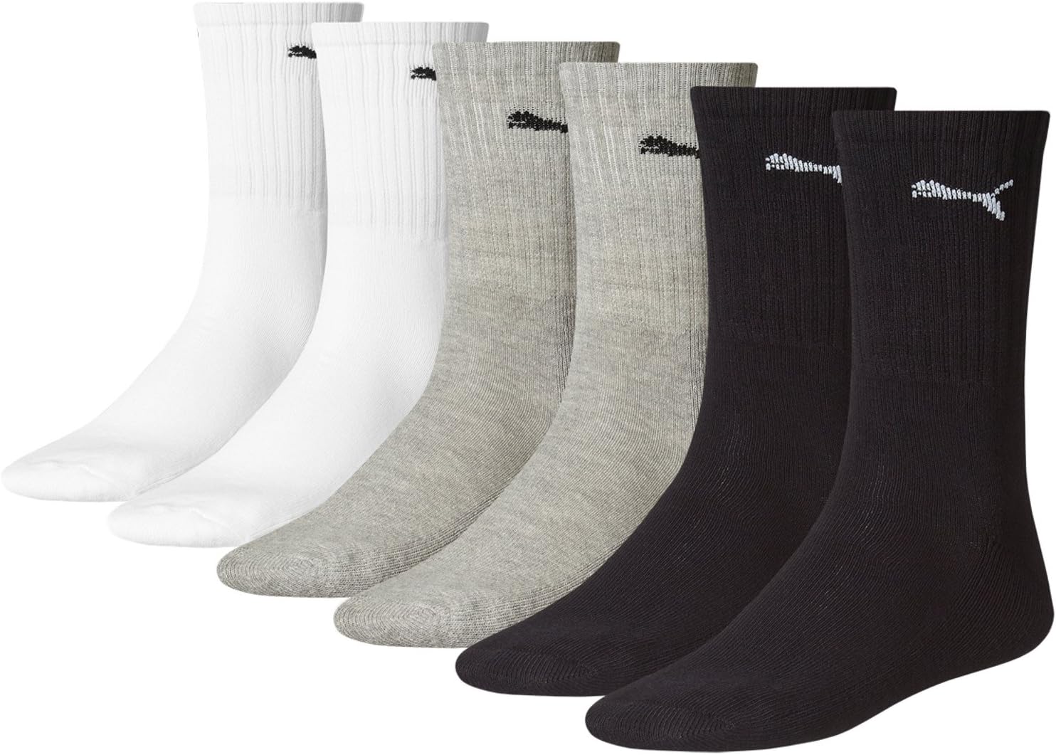 puma unisex cush crew sports socks 6 pack