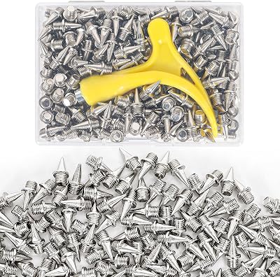 38 Inch Track Spikes,200 Pcs Stainless Steel Pyramid Shoe Spikes with Spike Wrench for Track and Cross Country,Replacement Spike for Sprint Sports Short Running Shoes