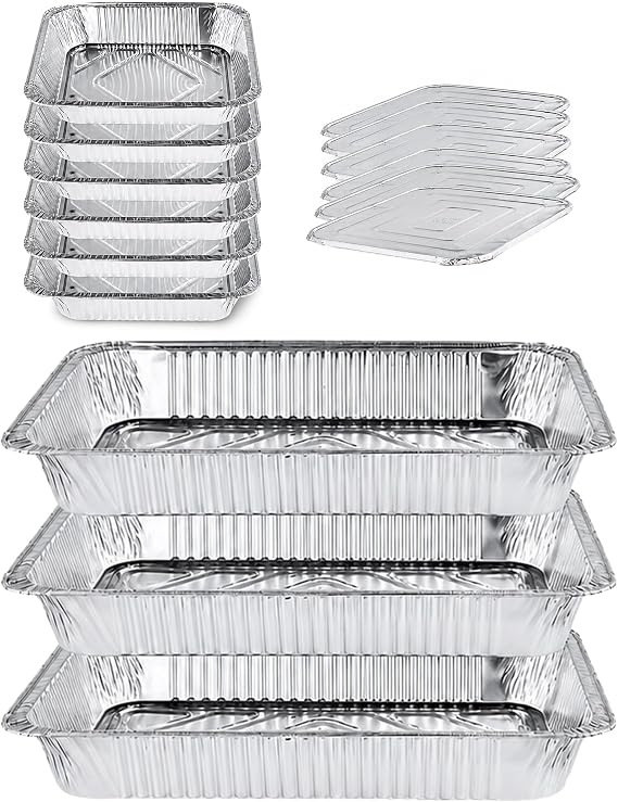 COMFICOVE Disposable Chafing Dish Buffet Set Food Warming Trays Replacement - 3 Water Food Warmer Pans - 6 Foil Pans - 6 Lids - Buffet Set Trays Food Warmers for Parties & Events