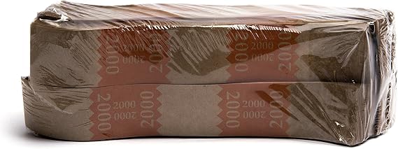 Natural Kraft Saw-Tooth $2,000 Currency Band Bundles (500 Bands)
