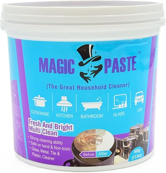 All-Purpose Cleaning Paste – 16 oz. – For Dishes, Kitchen Sinks, Shoes, Metal, Ceramic, Glass Stovetops, Car Wheels & More