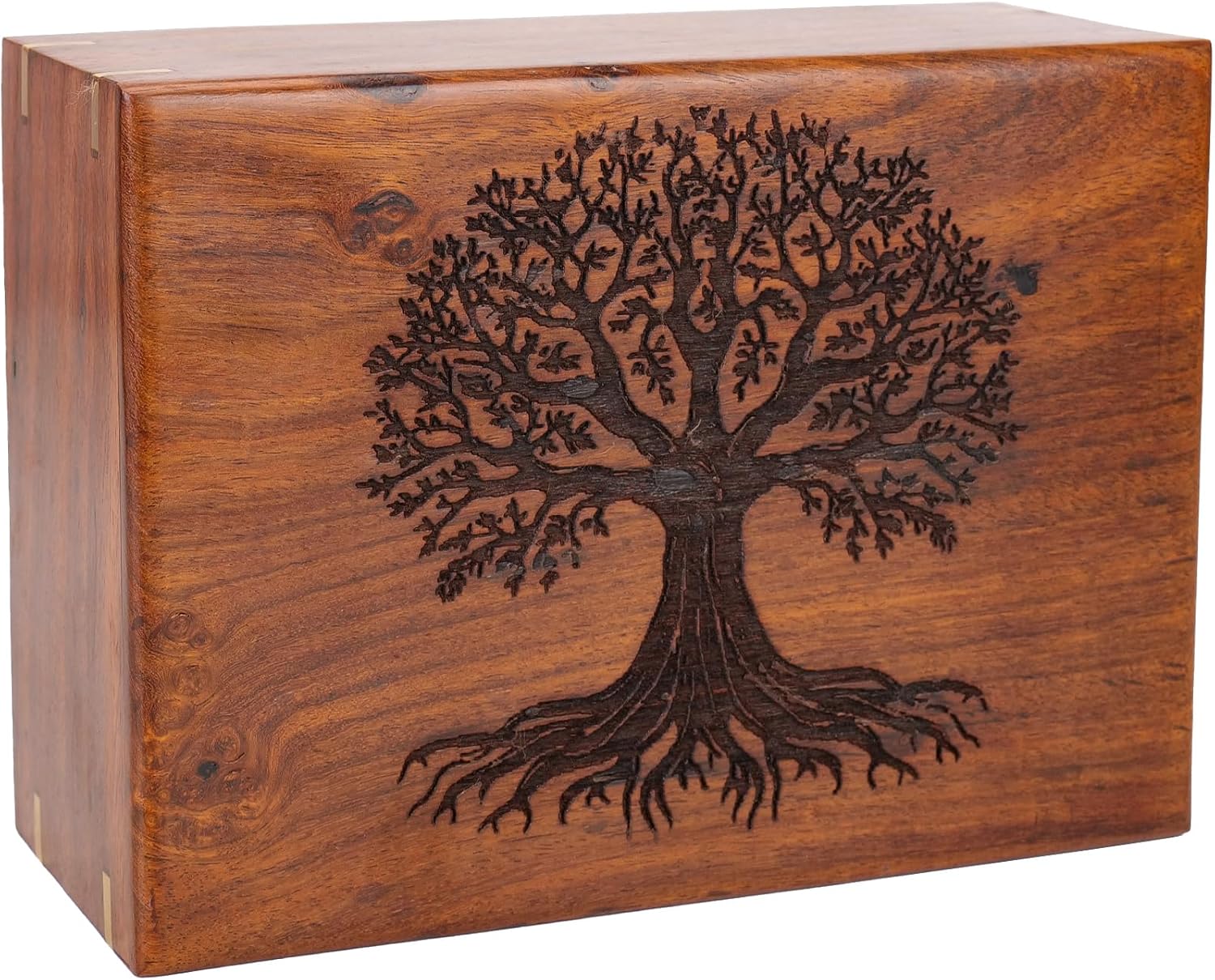 Personalized Rosewood Urns for Human or Pet Ashes, Tree of Life Wooden Engraved Cremation Urn, Wood Funeral Urn - Keepsake Box, Memorial Urn or Casket 6.5 x 4.5 x 2.75 inches - 20 Kg or 45 Lbs