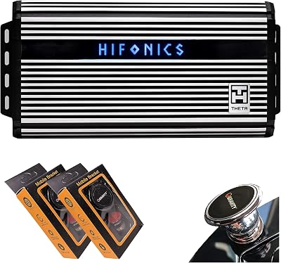 Hifonics ZTH-2225.1D Zeus Theta Compact Mono Channel Car Audio Amplifier Silver Class D Amp, 2200-Watt Built-in Bass Control, Bass Remote Included with 2 Gravity Phone Holder Bundle