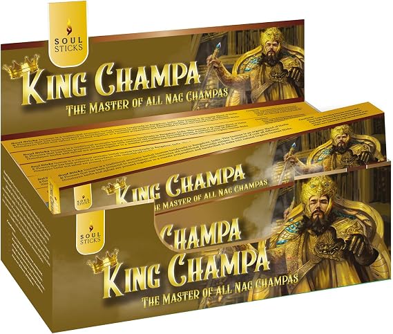 SOUL STICKS Hand-Rolled Incense Sticks Divine Spirit Blends 180 Gram Box | 100% Natural Masala Incense Organic Home Fragrance Agarbatti (King Champa)