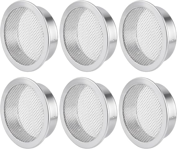 2-Inch Round Open Screen Vent, Mill Finish, 6 Pack