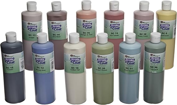Mayco Stroke & Coat Ceramic Glaze Pint Kit 1, 12 Colors, 16 Fl Oz Bottles