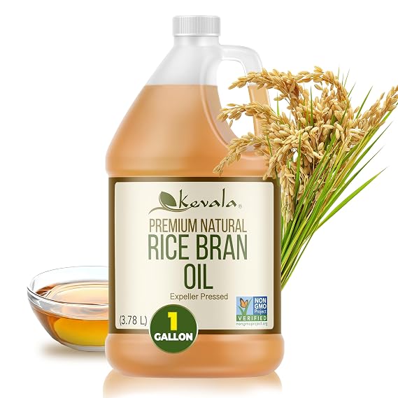 Kevala Rice Bran Oil - 128 fl oz, 1 gal, Smooth Oil with Delicate Scent