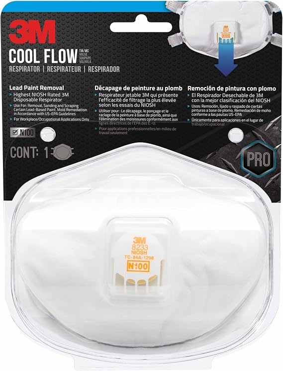 3M Lead Paint Removal Valved Respirator, 1-Pack