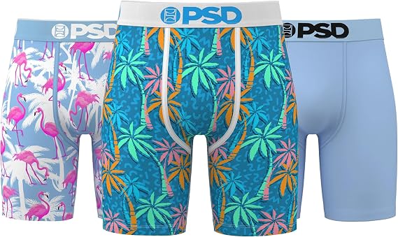 PSD Mens Underwear Tropical Graphic Print Boxer Briefs, Packs & Singles