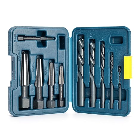 Bolt Extractor Kit, 10PC Screw Extractor & Left Hand Drill Bit