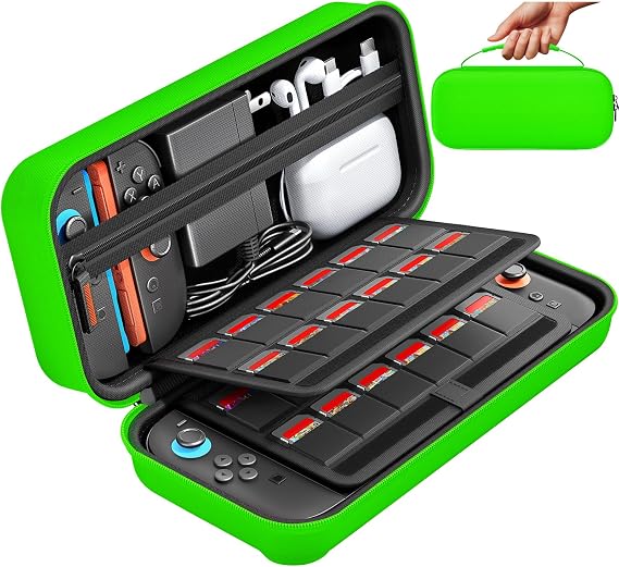 daydayup Switch 2 Carry Case Compatible with Nintendo Switch 2, with 24 Games Cartridges Protective Hard Shell Travel Carrying Case Pouch for Switch 2 Console & Accessories