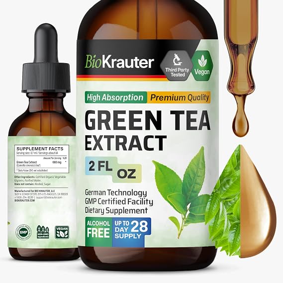 BIO KRAUTER Green Tea Extract, Natural Antioxidant & Immune Support, 2 Oz