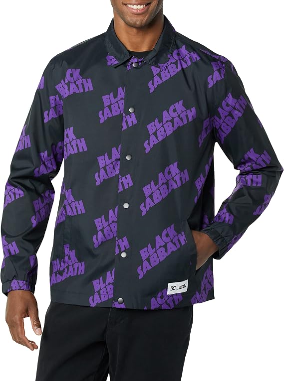 DC Shoes mens Dc X Black Sabbath Coaches Jacket Windbreaker