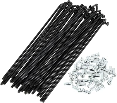 1 Set Universal Bicycle Spokes 12G 127mm Length Bike Wheel Spokes Nipple Black Carbon Steel