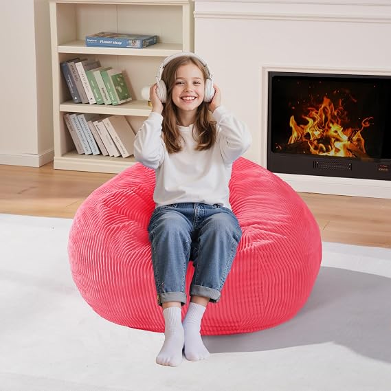 Homguava 2FT Bean Bag Chair,Teardrop Beanbag Chair Bean Bags with Handle