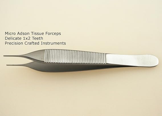 Micro Adson Tissue Forceps 4.75" Teeth 1x2 Delicate Fine Points - SurgicalExcel Instruments