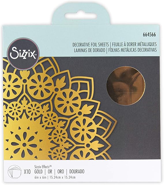 Effectz Decorative Foil Sheets Gold 6" x 6" 10 shts