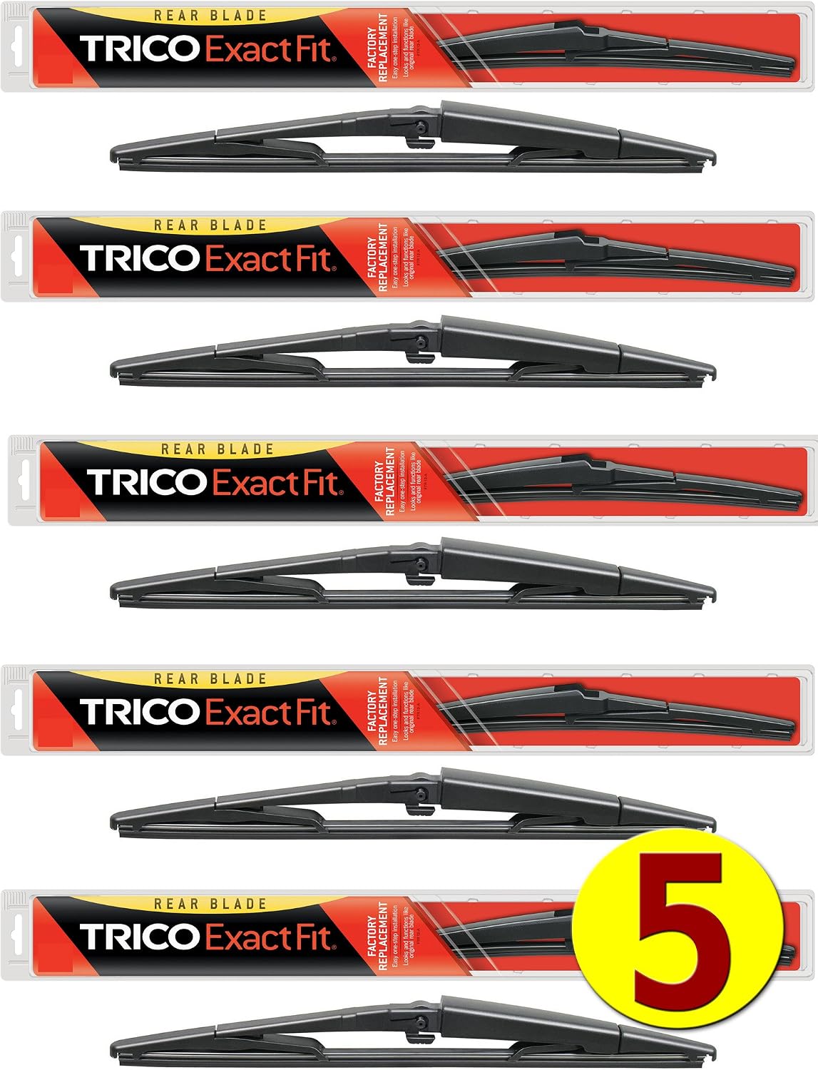 Bulk Rear Wiper Blades for Fleets & Service Repair Shops - TRICO 14-C Exact Fit Rear Wiper Blades Pack of 5