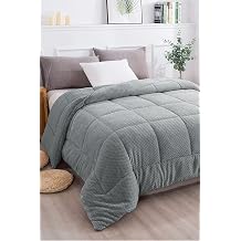 Wellsoft Ultra Yumuşak Çift Taraflı Peluş Yorgan Çift Kişilik Yıkanabilir 200x220 cm Gri
