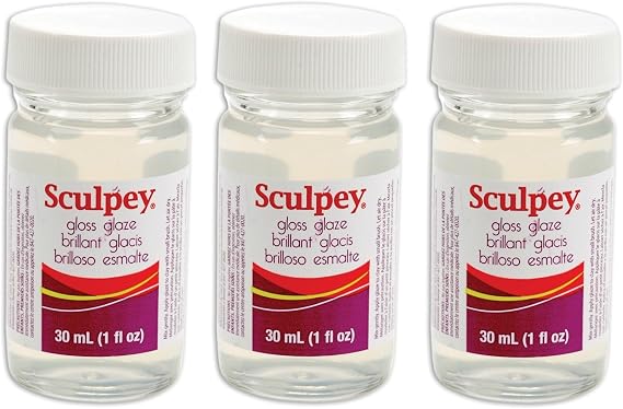 Polyform Sculpey Glaze, 1-Ounce, Glossy (3 Pack)