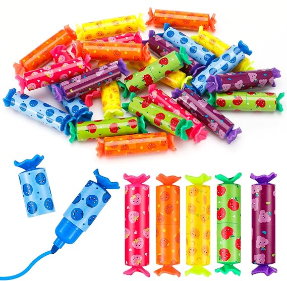 Pack of 24 Mini Highlighters Candy Textliner Pens for Children Students