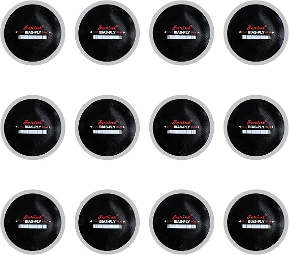 12pcs 81mm Tyre Reinforced Heavy Duty Bias Ply Tyre Repair Patch Round Tyre Patch for Car Truck Bus Tractor Agricultural Vehicles Puncture Repair