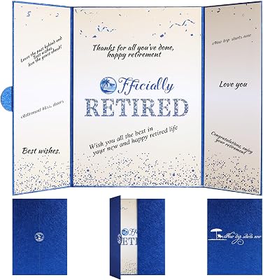 Blue Silver Retirement Party Decorations Large retirement Card Signing Guest Book Creative retirement Card for Men Women
