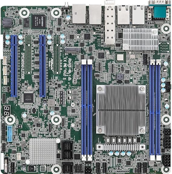 AsRock Rack EPYC3451D4U-2L2T2O8R Micro-ATX Server Motherboard, AMD EPYCTM Embedded 3451, SoC SP4