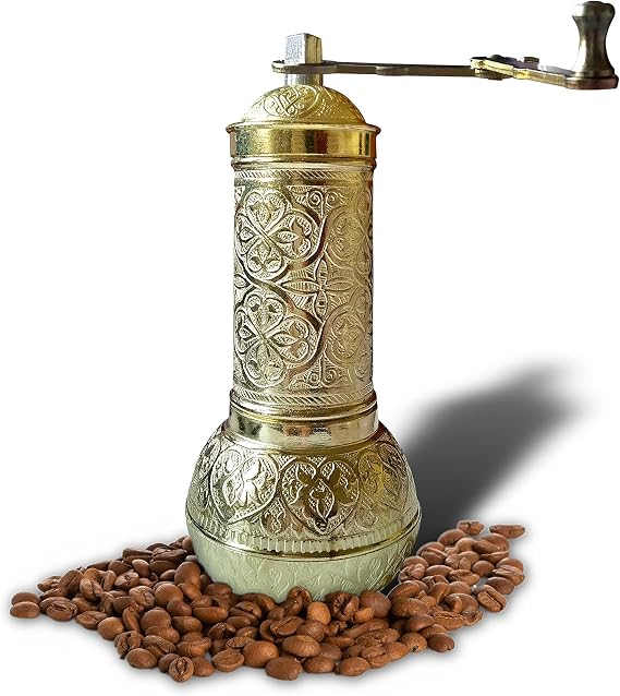 Nostaljik Osmanlı Kahve Değirmeni, Baharat Değirmeni Topuz Hazneli (Altın)
