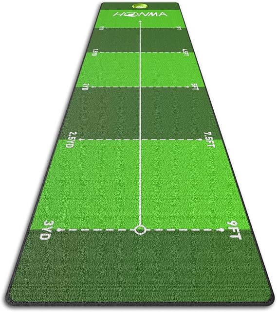 Honma Golf Putting mat with Distance Marker,26in X 9ft Golf Putting Green Indoor for Training fit for Home,Office & Outdoor