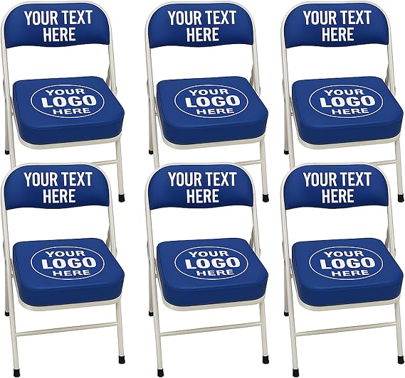 HOOPSKING Set of 6 Custom Team Sideline Chairs Padded Game Day Seating with Printed Team Logo Sports Bench Chairs for Schools, Gyms, Athletic Facilities, Locker Rooms & Training Areas