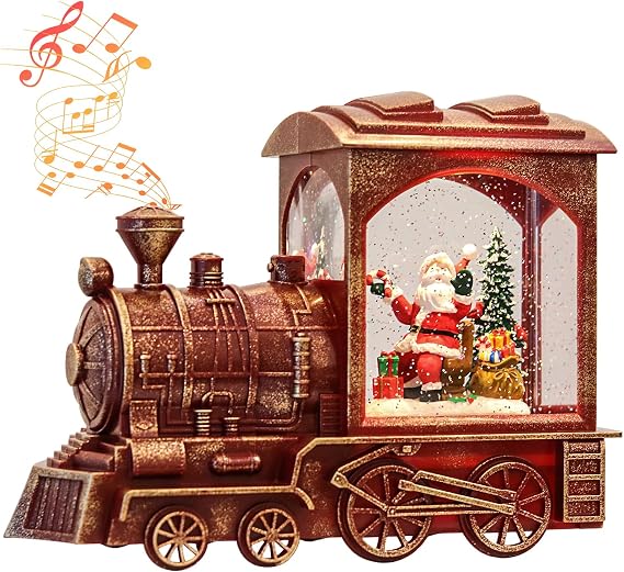 Santa Musical Christmas Snow Globe Lantern with 6 Hour Timer