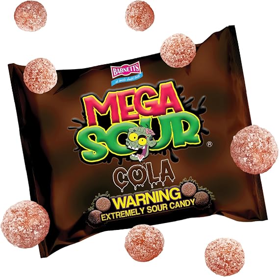Barnetts - Mega Sour Candy Cola 104g - Trendy Sweet Bags - Traditionally Handmade Sweets - Sour Coating Lasts 20 Seconds - Candies for Party Bag, Gift Hamper, or Hamper Box