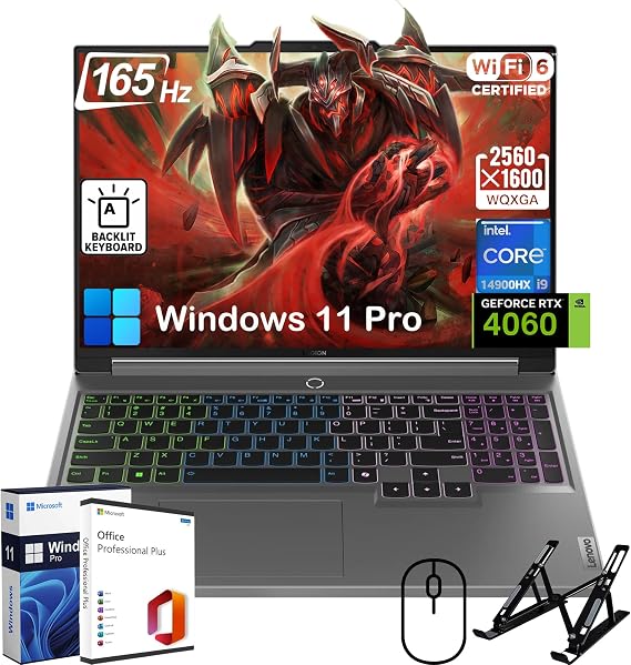 Lenovo Legion 5i Gaming Laptop - with Office Lifetime, Intel 24-Core i9-14900HX CPU, 16" 165Hz Display, GeForce RTX 4060, RGB Backlit, Wi-Fi 6, Win 11 Pro, w/cefesfy Accessories(64GB DDR5 | 2TB SSD)