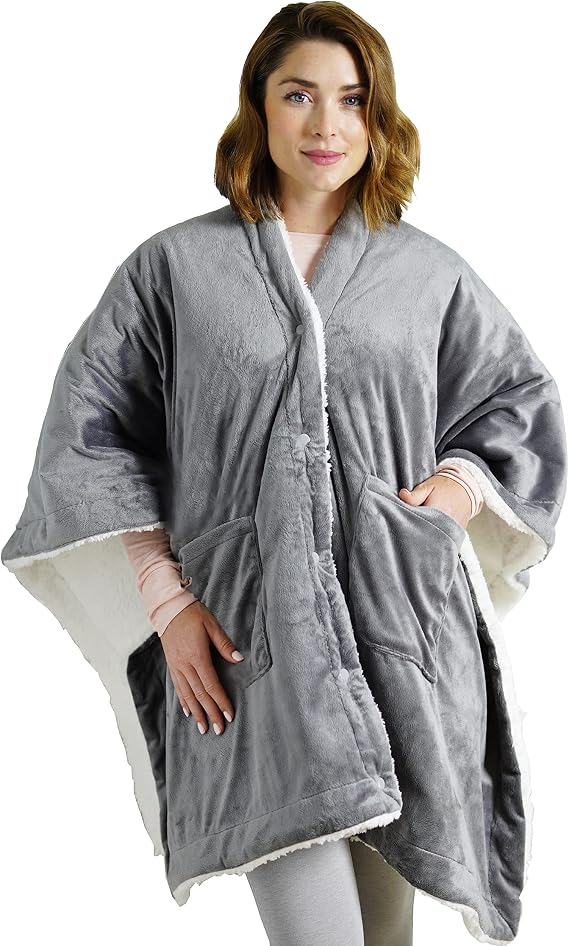 Pure Enrichment PureRelief Plush Heated Shawl, 4 InstaHeat Settings