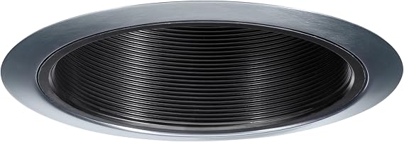 Juno Lighting 14B-SC 4-Inch Recessed Baffle Trim, Black Baffle with Satin Chrome Trim