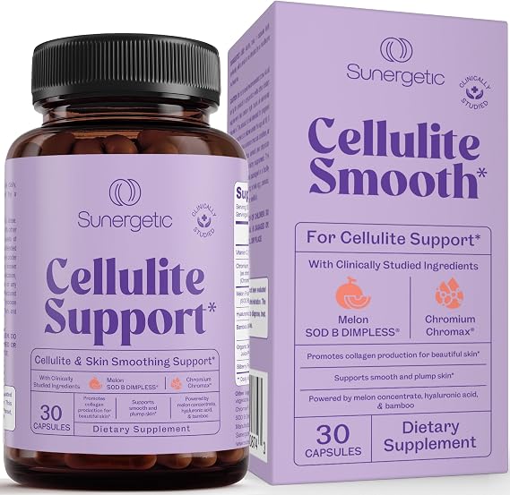 Premium Cellulite Supplement Anti Cellulite Capsules For Women Supports Skin Smoothing, Smooth Legs, Reduces Cellulite & Promotes Collagen Production With Clinically Studied Melon SOD 30 Count