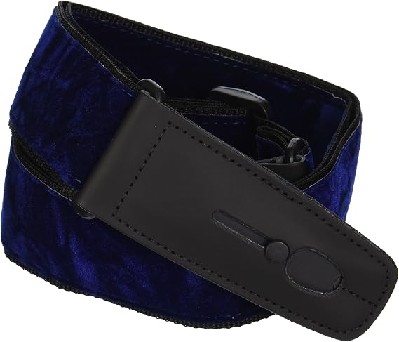 Lock-It Straps Crushed Velvet Guitar Strap - Blue