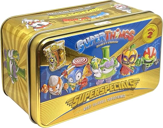 SUPERTHINGS Series 2 Gold Tin It Contains All The Special Figures from Series 2, Including The Ultra-Rare (Professor K), The 2 Gold Leaders, The 6 Silver Captains and The 2 Gold hideouts