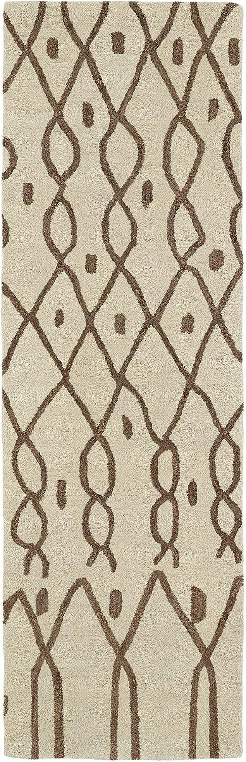 Kaleen Rugs Casablanca Rug, Ivory, 3 x 10 Runner