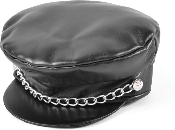 Bristol Novelty BH159 Head Accessory | Punk Cap | 1 Piece | Black | One Size - Adult Leather, Mens