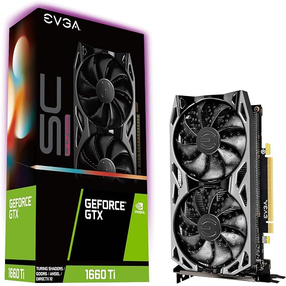 EVGA 06G-P4-1667-KR GeForce GTX 1660 Ti SC Ultra Gaming, 6GB GDDR6, Dual Fan